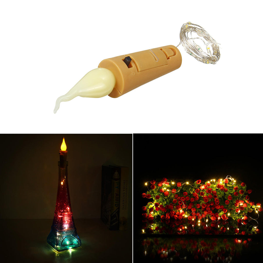 1X 6X 10X 12X Battery Operated 2M 20 LED Bottle Candle Wire String Light Fairy Strip Xmas Party Lamp