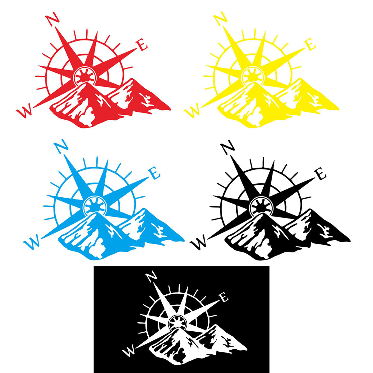 Car Sticker Decal Compass & Mountain 60x45cm For Camper Van Motorhome Car
