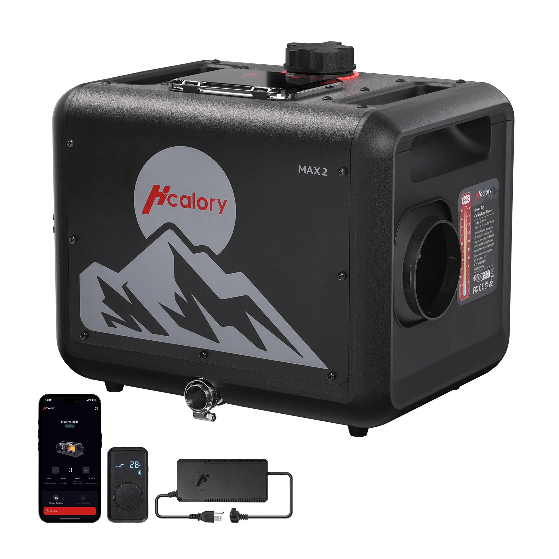 MAX 2 8KW 7.9L All-in-One Diesel Air Heater, App Control, Wireless Temperature Sensor & Adaptive Mode for RV, Camper & Truck