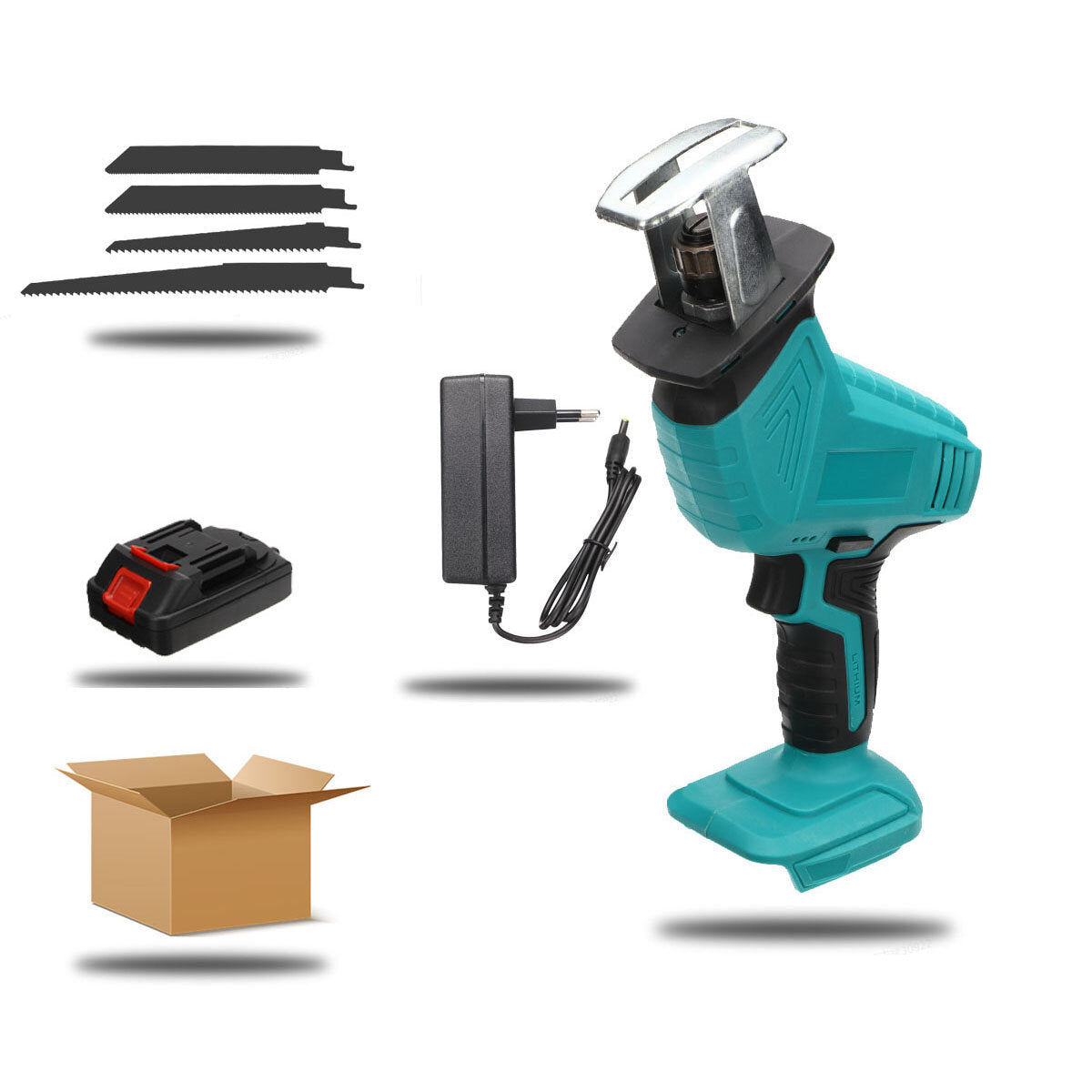 Cordless Reciprocating Saw For Makita & 4pcs Saw Blades Woodworking Wood Cutter Electric Saw Fit Makita