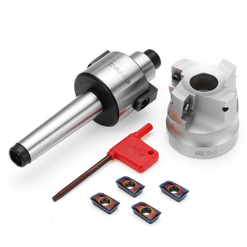 MT2 M10 400R 50mm Face End Mill Cutter with 4pcs Blue Nano APMT1604 Carbide Inserts