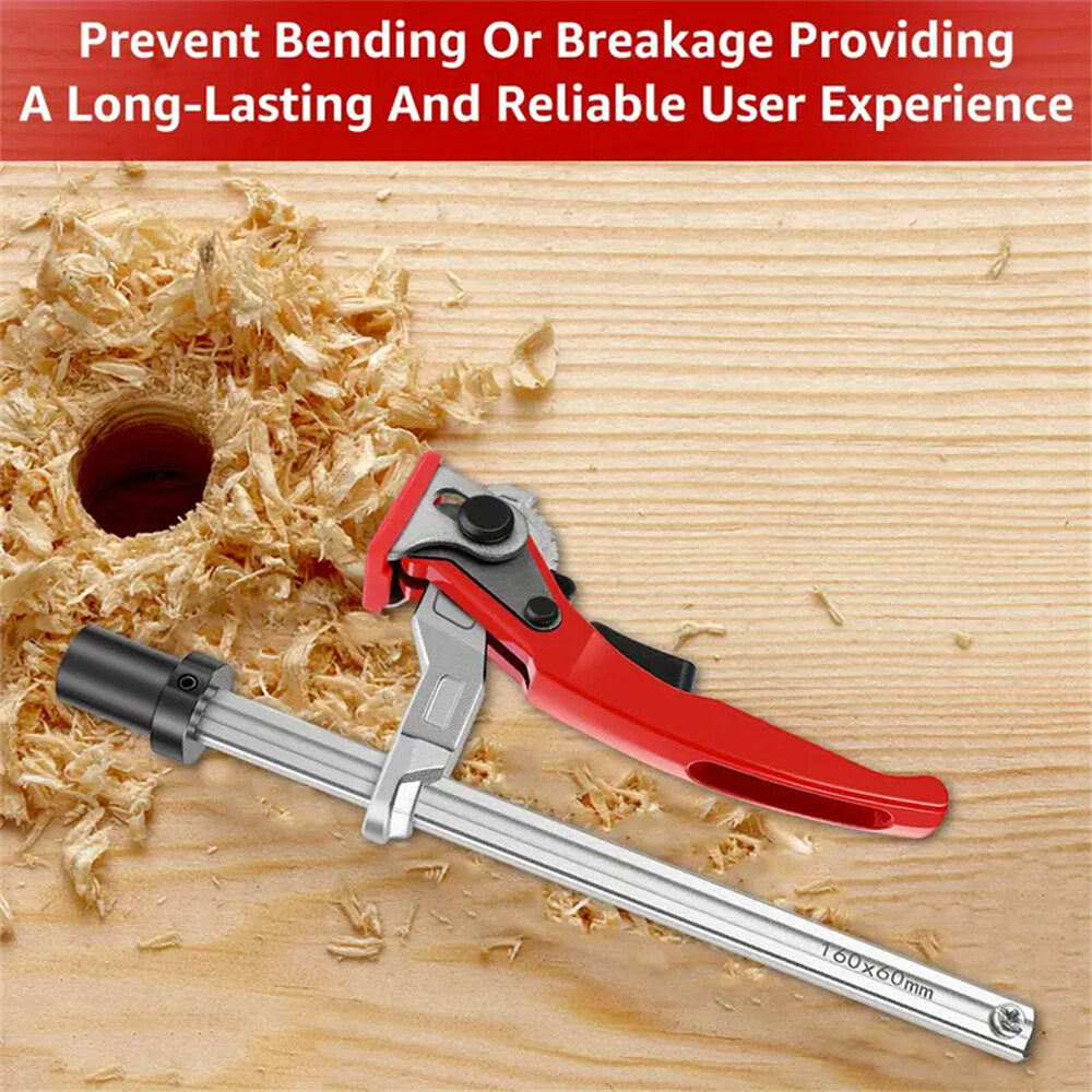 Woodworking Desktop Fixing Clamp - Adjustable 160MM Hold Down, Durable Zinc Alloy, Quick Press Technology, Red