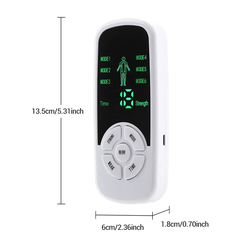 Portable Micro-Current Body Massager with 6 Modes, Adjustable Intensity, LCD Screen, Ideal for Travel and Relaxation
