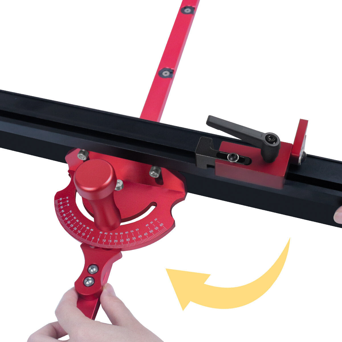 Precision Adjustable Miter Gauge with T-Track Connector for Woodworking - 0-60° Angle Range, CNC Processed, Ergonomic Design