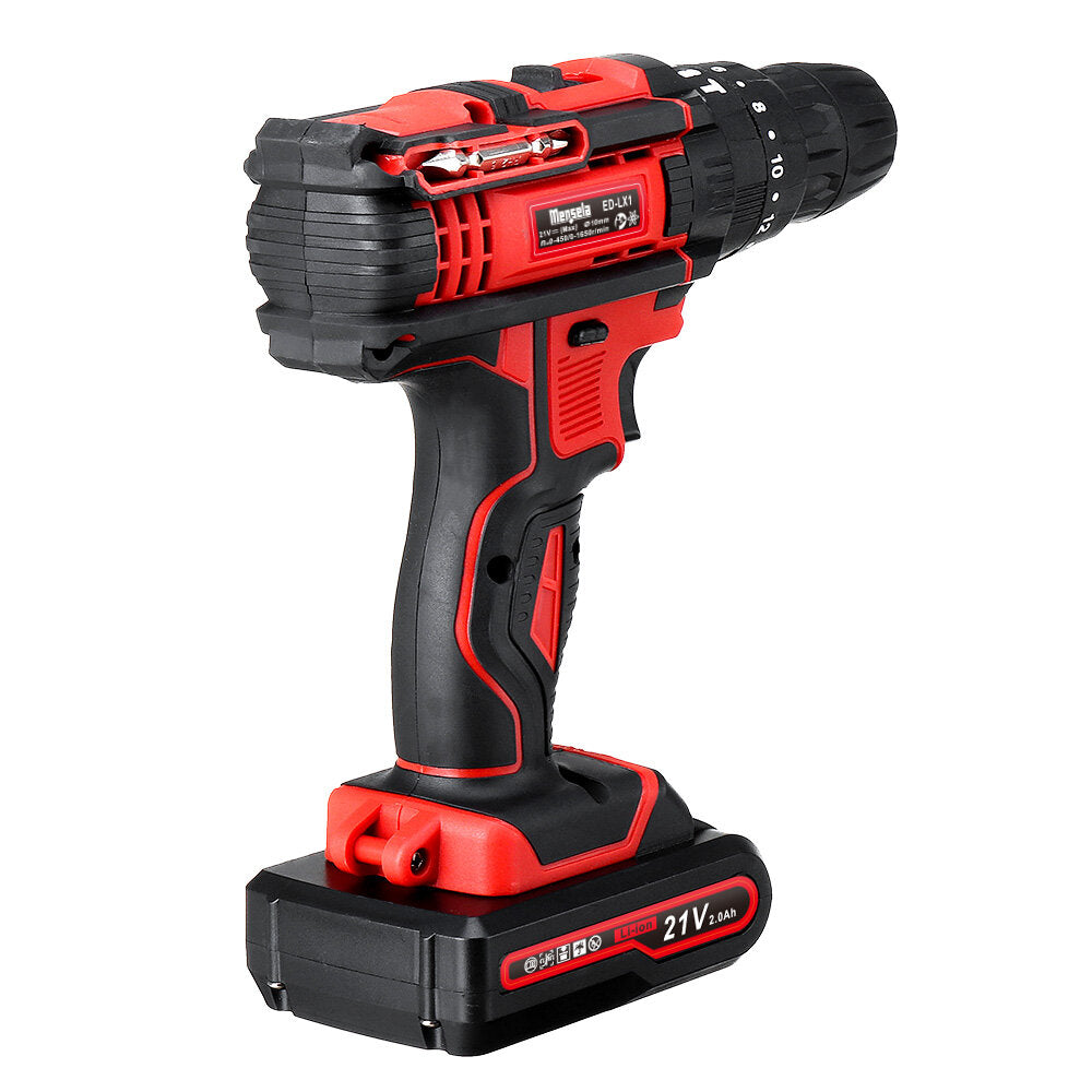 21V 3 In 1 Cordless Drill Power Drill Driver Hammer Combo Kit Double Speed with LED lighting 2Pcs 2.0Ah Battery