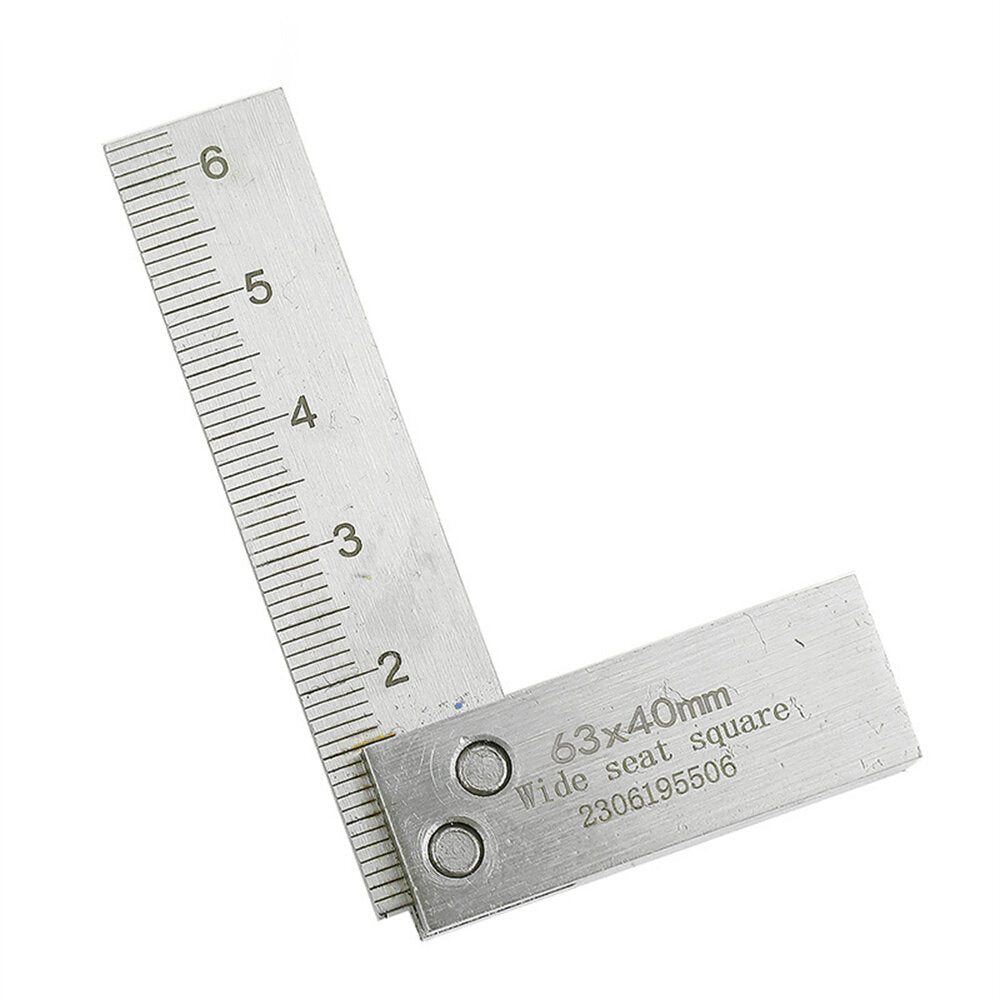 High Precision Stainless Steel Right Angle Ruler with Laser Etched Scale for Woodworking & Carpentry - 90 Degree Angle