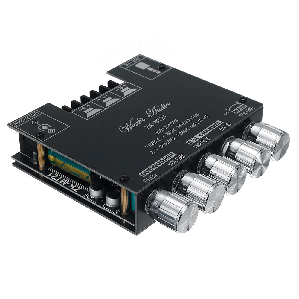 Bluetooth 5.0 Subwoofer Amplifier Board 50WX2+100W 2.1 Channel Power Audio Stereo Amplifier Tone Board Bass AMP AUX