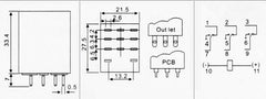 HH53P MY3NJ 11Pin 3NO/3NC 5A AC110/220V DC12/24V Micro Small Electromagnetic Lntermediate Relay with Socket