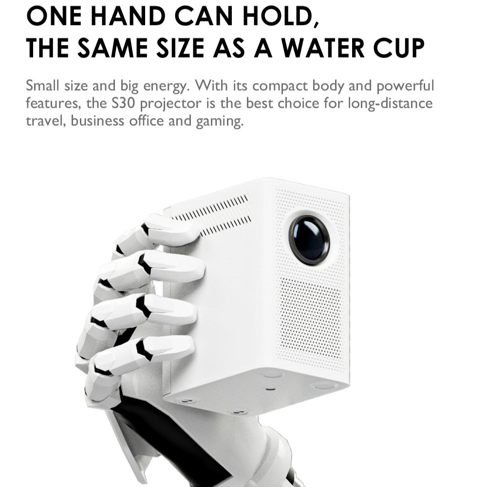 Mini Smart Projector Android 10.0, WiFi, 2+16GB, Portable Movie Projector for iOS/Android/HDMI/USB - Ideal for Office, School, Events