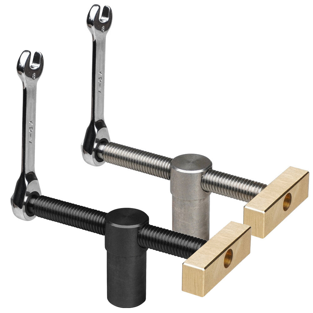 Woodworking Table Vice Clamp - Durable Brass & Stainless Steel, 19mm/20mm, Ratchet Mechanism, 1/2 PCS Options
