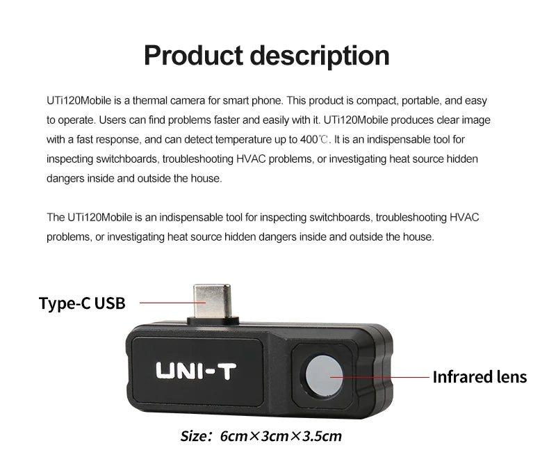 GreenZech Mobile 120 Series | Smartphone Thermal Imaging Camera | 120x90 HD Infrared Imager for iOS & Android