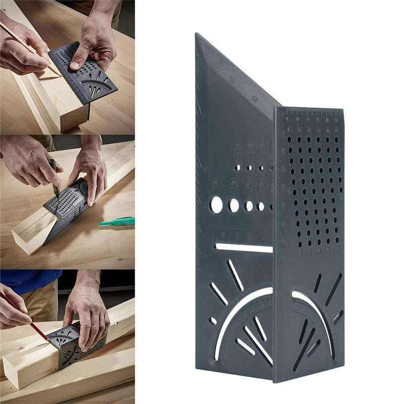 45/90° Foldable Woodworking Scriber Ruler Gauge 3D Mitre Angle Measuring Tool