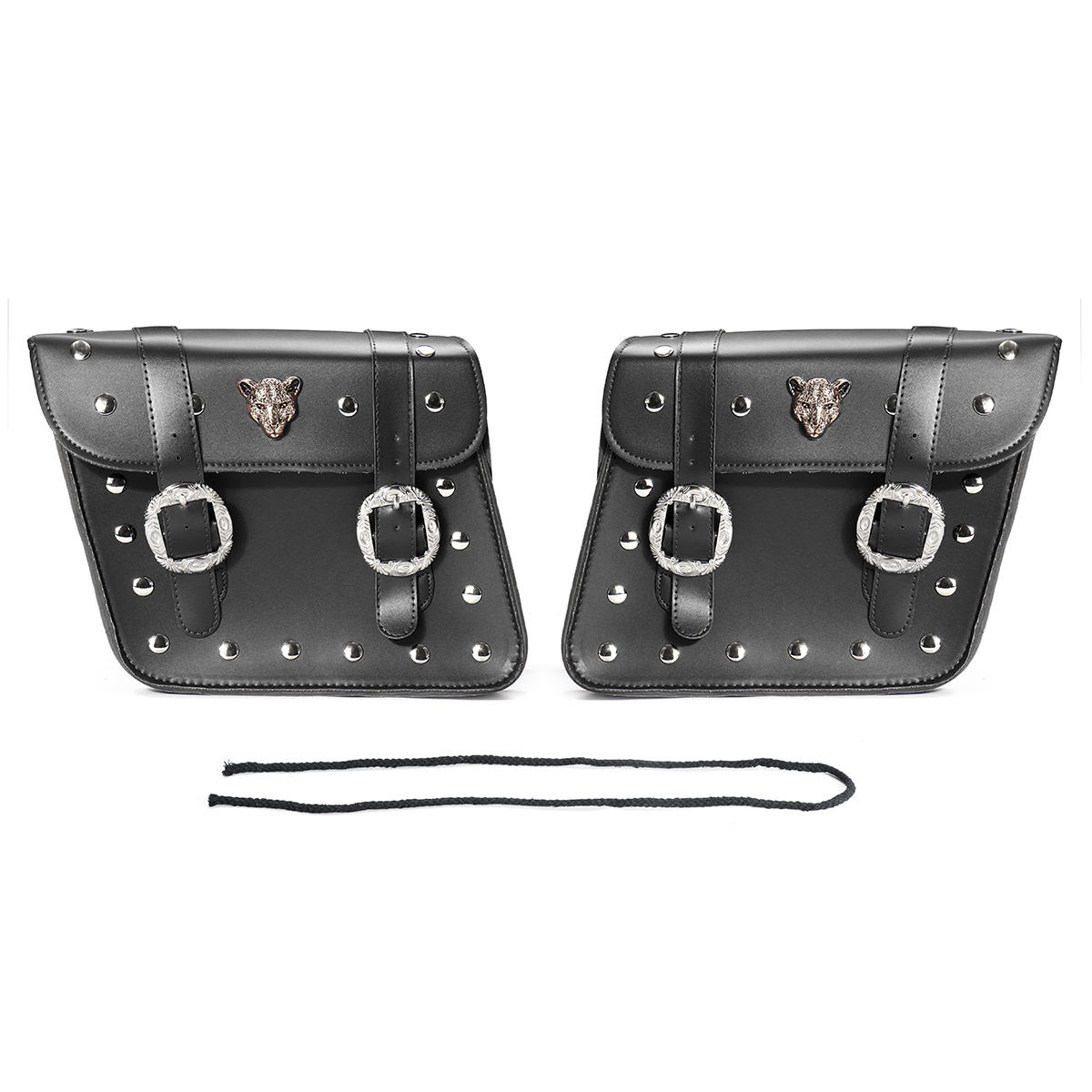 Pair PU Leather Motorcycle Side Tool Bag Luggage Saddlebags Universal