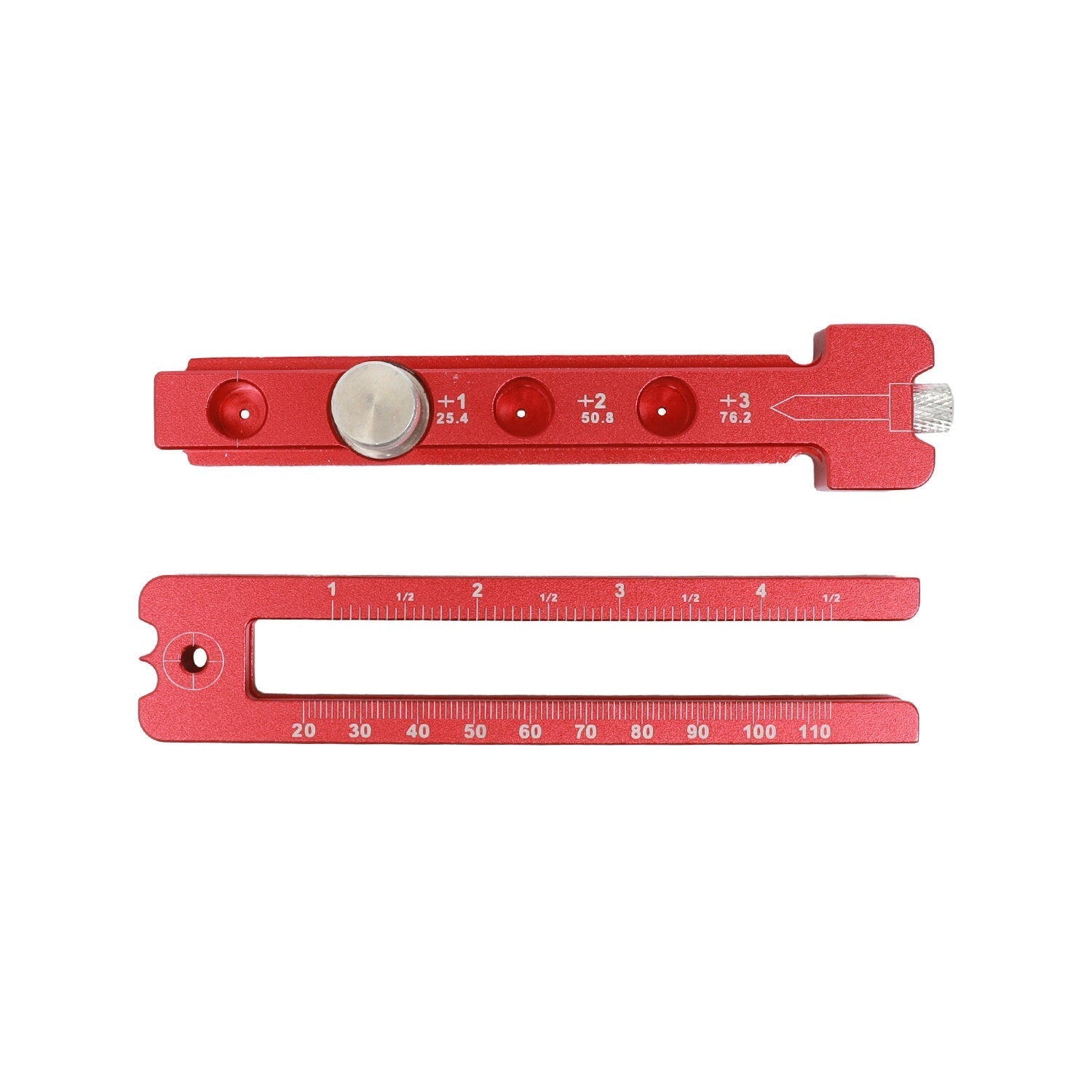 Adjustable Red Woodworking Compass - Multi-functional Tool for Circles, Measuring, and Marking - Durable Aluminum Alloy