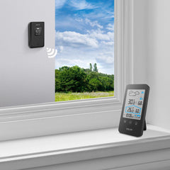 Touch Key Wireless Weather Station - Indoor/Outdoor Temp/Humidity Display with Moon Phase, Calendar, Alarm & Weather Forecast