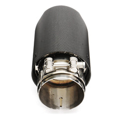 Universal 63mm Blue Steel End Carbon Fiber Exhaust Muffler Tip Pipe