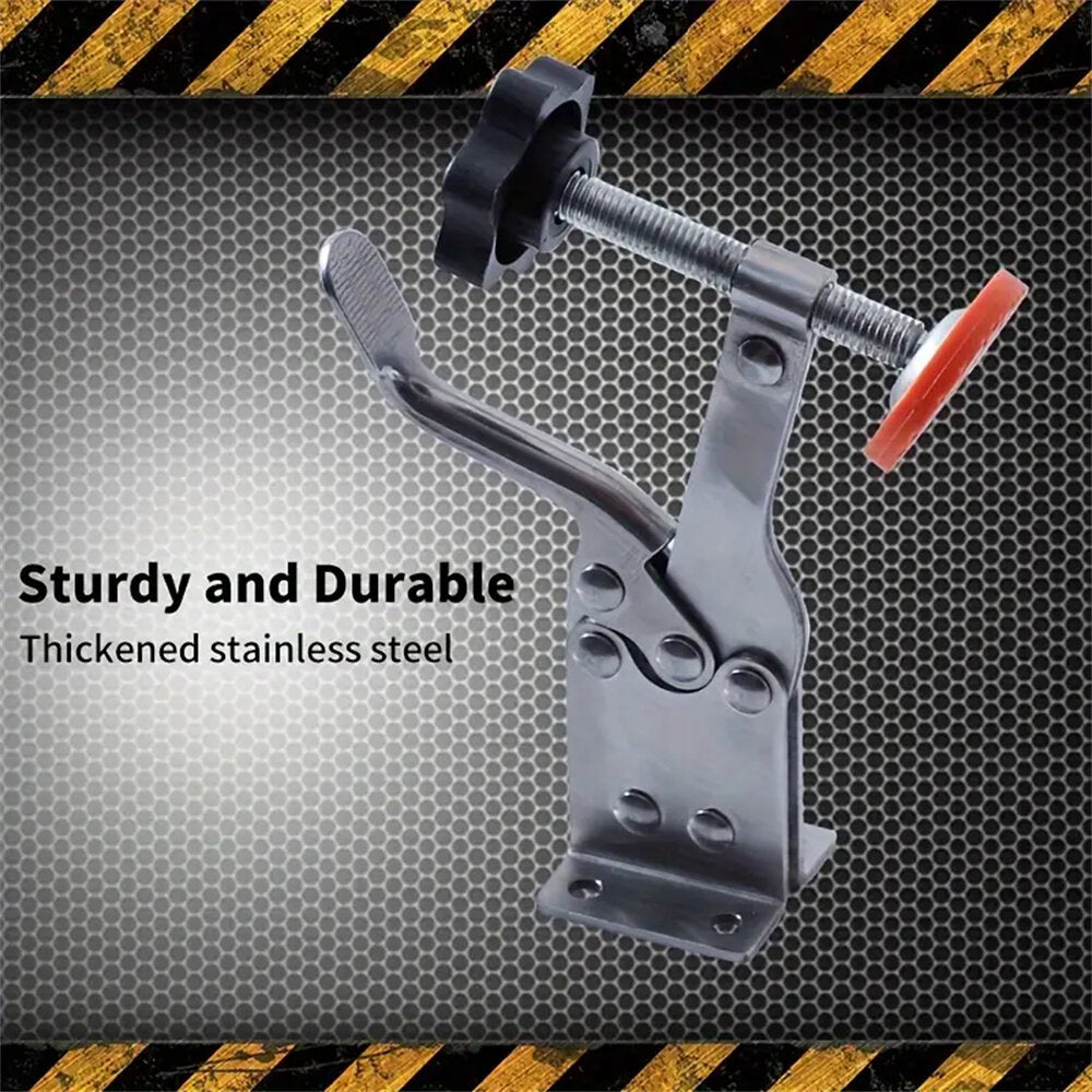 Quick-Release Horizontal Toggle Clamp, 0-35mm Adjustable, Durable Stainless Steel, Anti-Slip Handle for Woodworking