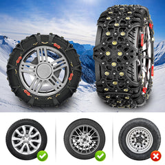 2pcs Full Cover Tire Snow Chains Anti-Slip Sand Muddy Roads with Quenched Steel Studs Winter Safety Emergency Necessities