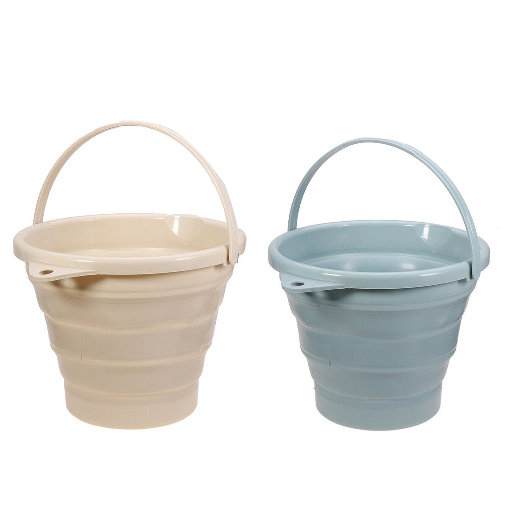 10L Portable Folding Bucket Silicon Household Laundry Storage Outdoor Fishing Round Bucket