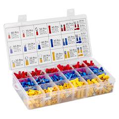 Insulated Cable Terminals Crimping Pliers Cable Lugs Set with 700 Pieces Electrical Connectors Crimp Connectors