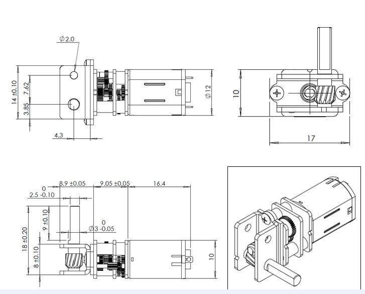 DC 6V 4rpm Worm Gear Motor Gear Box Electric Motor