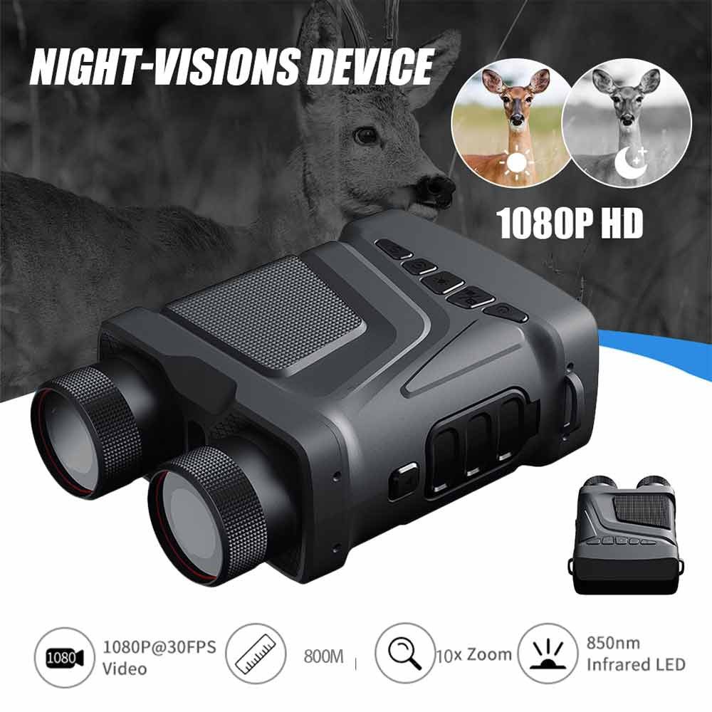 10X Zoom Digital Infrared Night Vision Binocular Telescope for Hunting Camping Professional 1080P 800M Night Vision Device