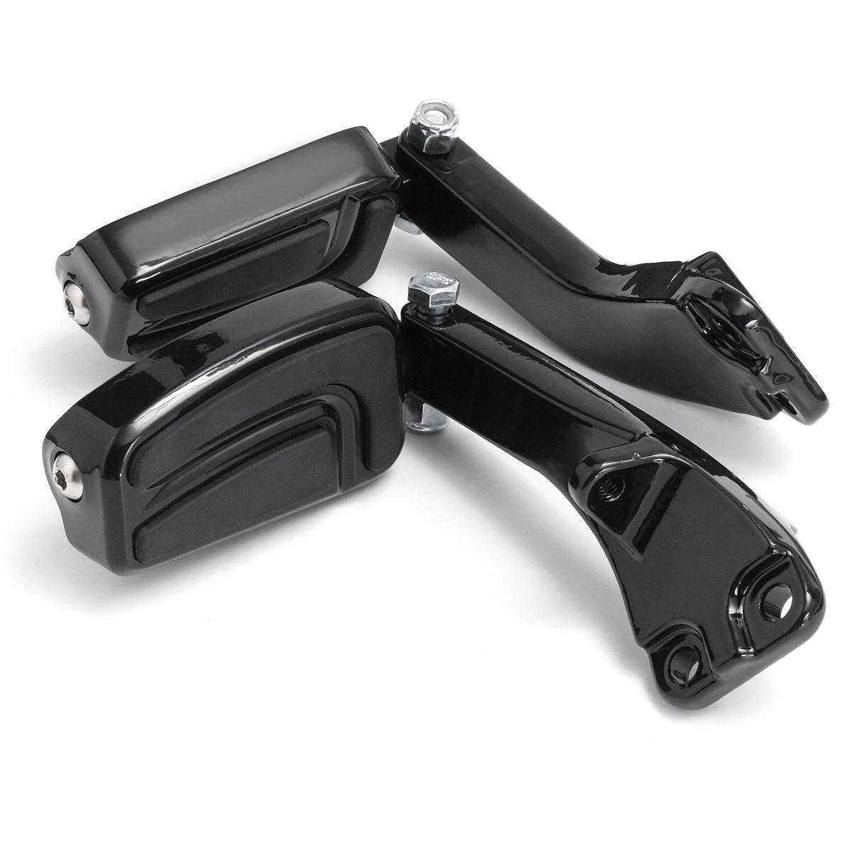 Pair Passenger Sport Foot Pegs Mounting Brackets Black Aluminum