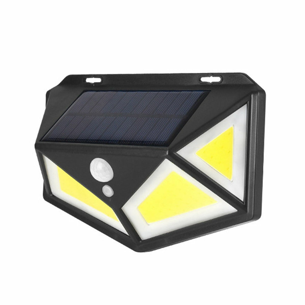 76/120 COB LED Solar Powered PIR Motion Sensor Wall Light Four Sides Outdoor Garden Lamp