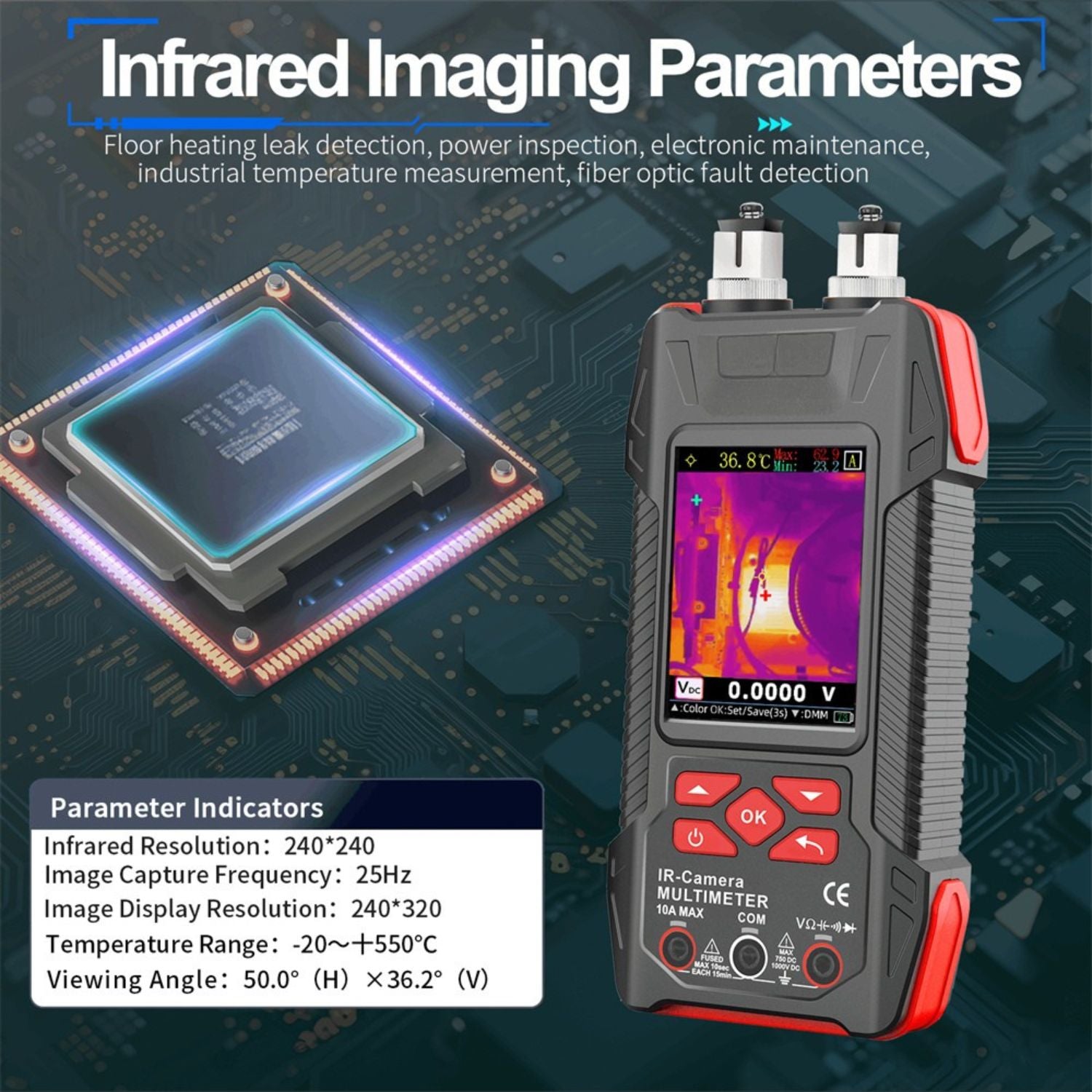 GreenZech Fusion-34 Pro Series | 240x240 HD Thermal Imaging Multimeter | Professional 3-in-1 & 5-in-1 Diagnostic Tool