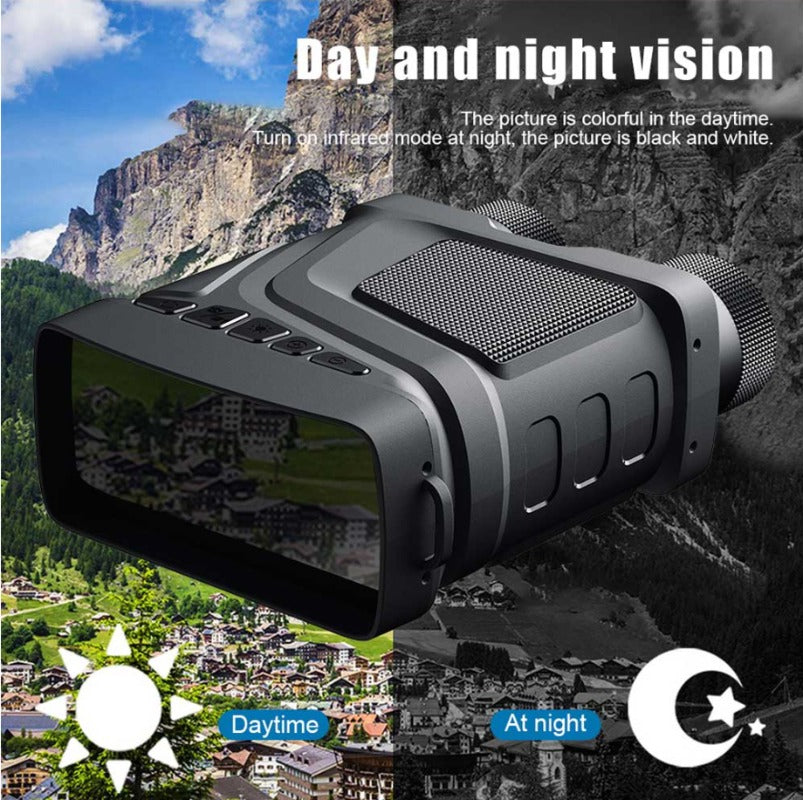 5X Zoom Infrared Night Vision Binoculars, 1080P HD, Dual Use, 7-Level IR Light, IP54 Waterproof, 300M Range for Outdoor Hunting