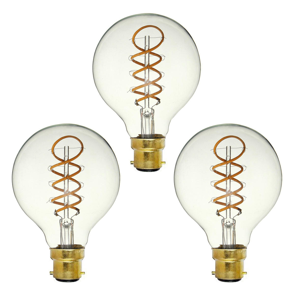 3PCS Dimmable E27 B22 G80 Vintage Amber Glass Shell 3W LED COB Light Bulb for Indoor Home