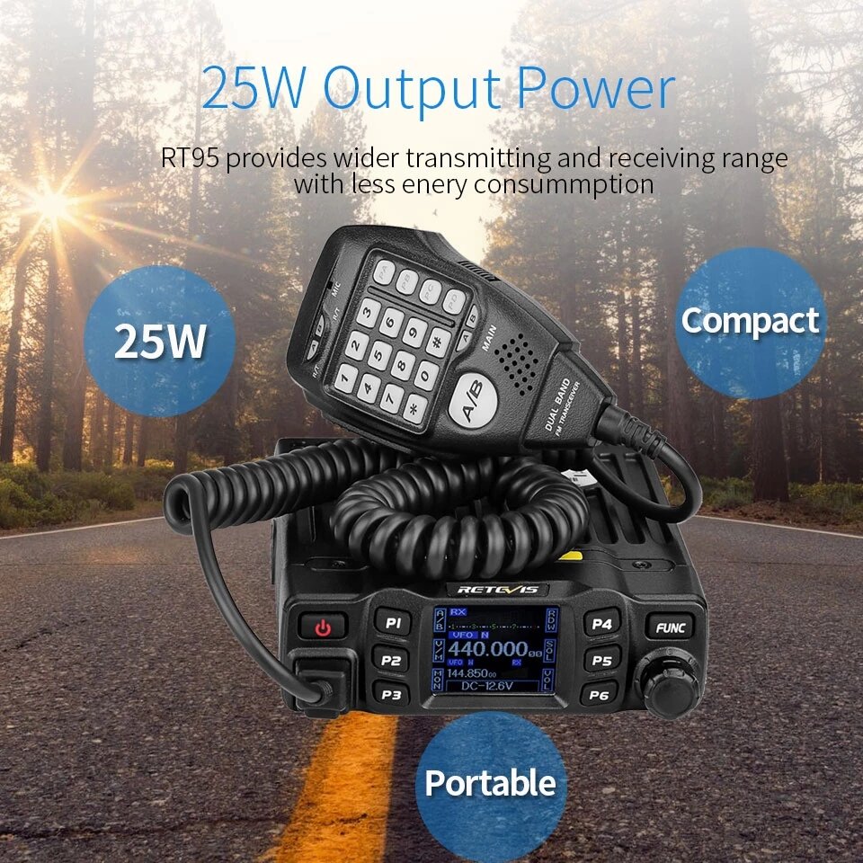 Car Two-Way Radio Station 200CH 25W High Power VHF UHF Mobile Radio Car Radio CHIRP Ham Mobile Radio Transceiver