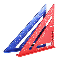 Multi-Function Triangle Ruler - Set Square, Protractor, Line Scriber, Saw Guide - Aluminum Alloy, Double-Sided, Portable