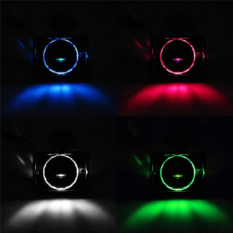 12V 24V 5V 1.5A USB Car Charger ON OFF Switch Power Indicator Mobile Phone Boat
