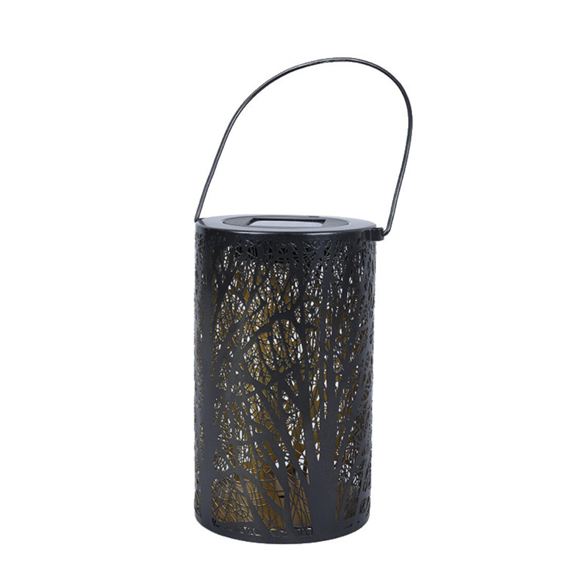 LED Solar Lantern Hanging Light with Handle Solar Lantern Waterproof Solar Landscape Lantern Shadow Light for Outdoor Garden Hollow