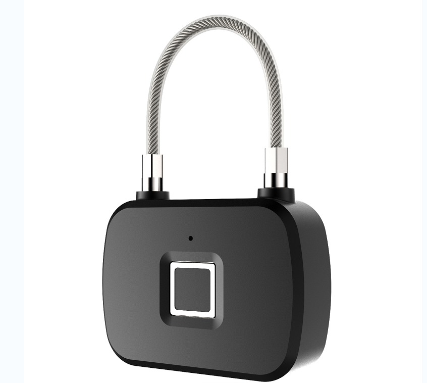 Fingerprint Security Keyless Lock Plastic Three Color Light Wire Rope Lock 3M 10 Sets of Fingerprint lock Induction