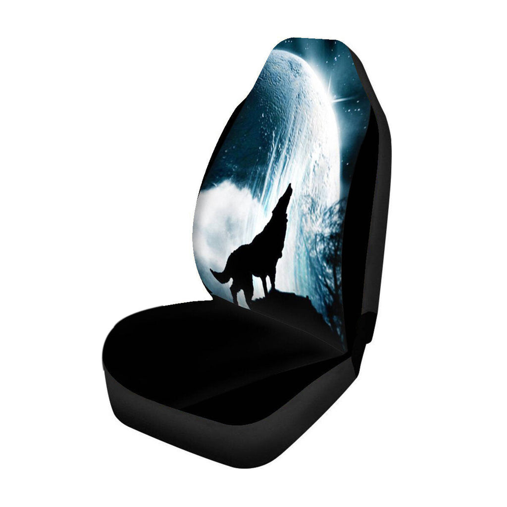 1/2PCS Front Car Seat Cover Protector Wolf printed Non-slip Universal