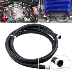 5FT AN4/AN6/AN8/AN10 Car Fuel Hose Oil Gas Line Nylon Stainless Steel Braided Black