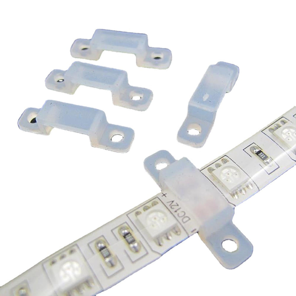 100PCS 12mm Width Mounting Brackets Fixed Silicon Clip for 3528 5050 LED Strip Light