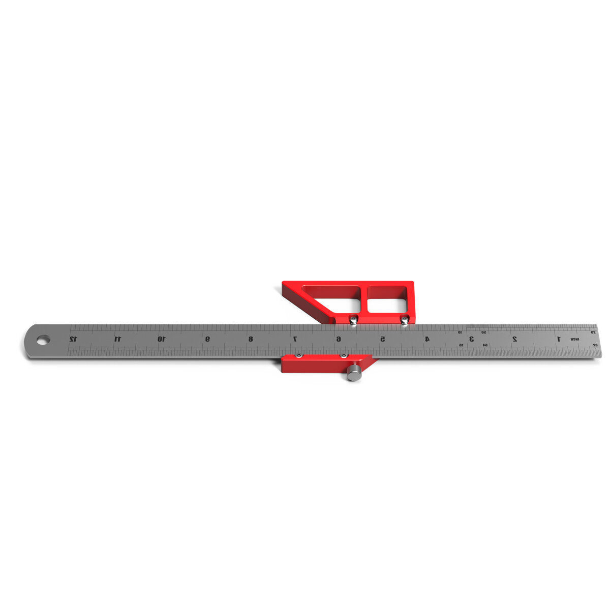 45/90° Scribing Ruler - Durable Aluminum Tool for Precision Line & Circle Drawing, Vertical Measurements, Compact Design