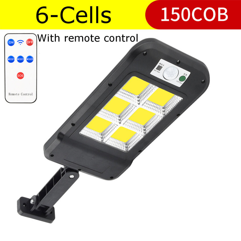 120/128/150/160 LED/COB Solar Street Light PIR Motion Sensor Security Wall Lamp IP67 With Pole