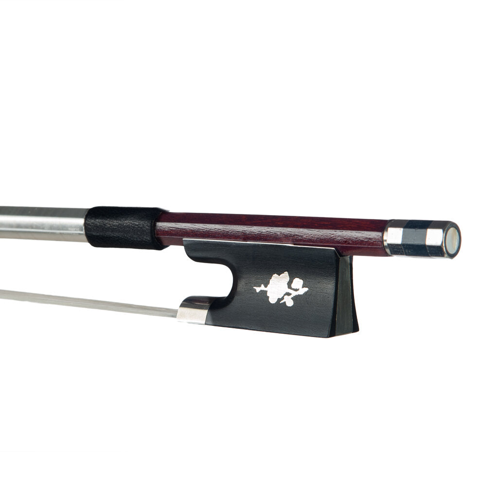 4/4 Violin Bow Brazilwood Bow Octagonal Stick Sheepskin Grip White Horsehair Ebony Frog