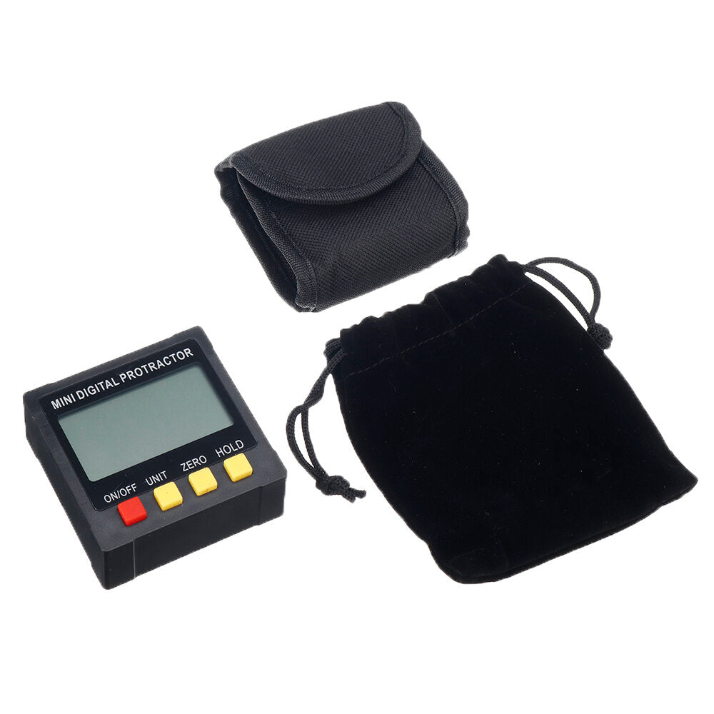 Digital Protractor Angle Finder Inclinometer - Black, 4x90° Range, ±0.2° Accuracy, LCD Display, Magnetic, Portable