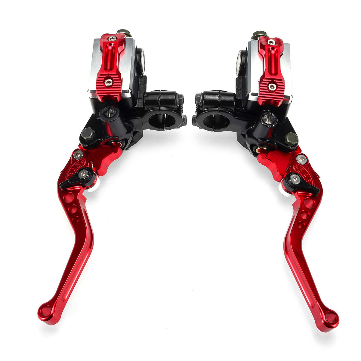 7/8" Motorcycle Master Cylinder Hydraulic Brake Pump Clutch Handlebar Lever Reservoir Set