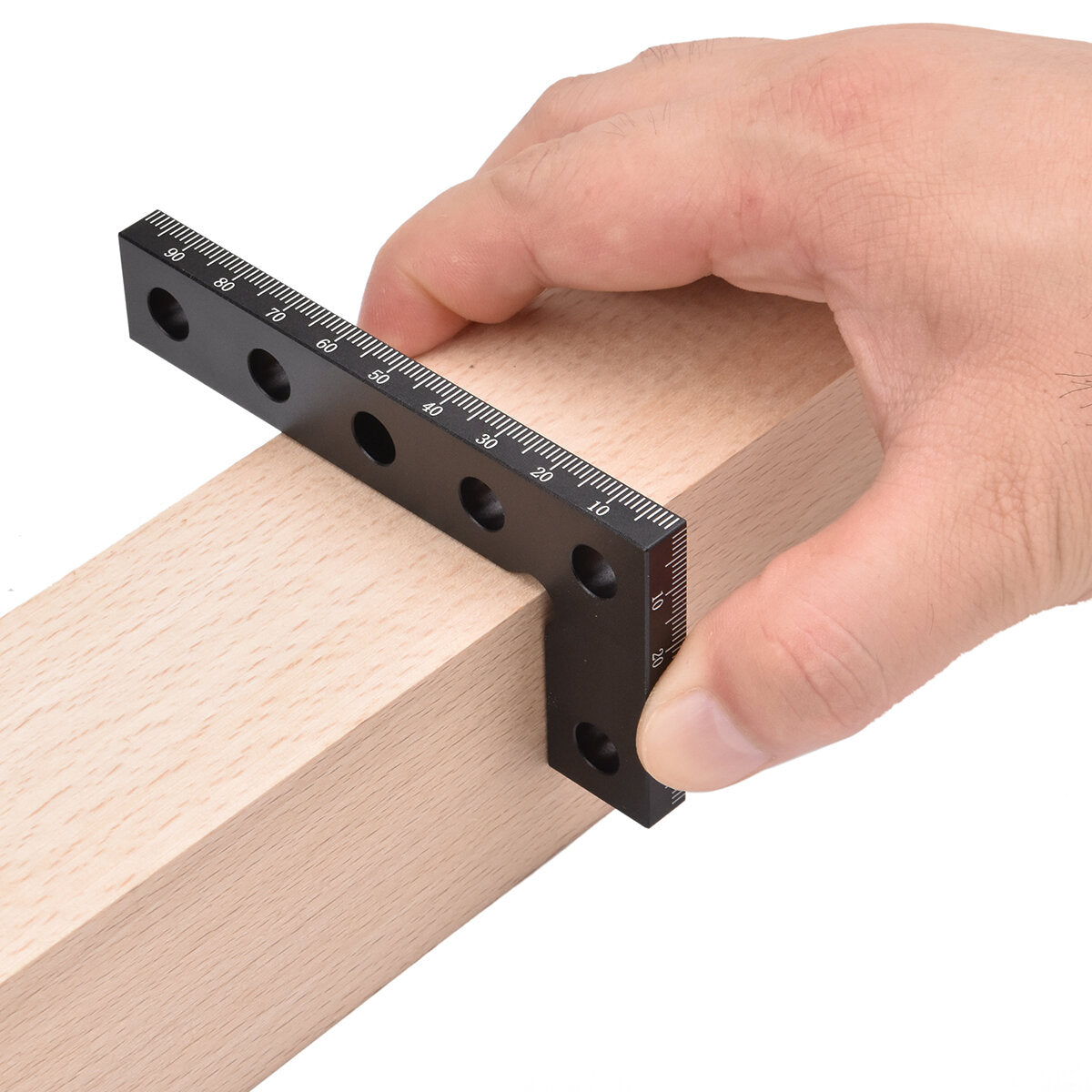 Durable Woodworking Square Ruler & Height Ruler with 90° Angle, Metric/Imperial Scale, Line Scriber & Center Finder
