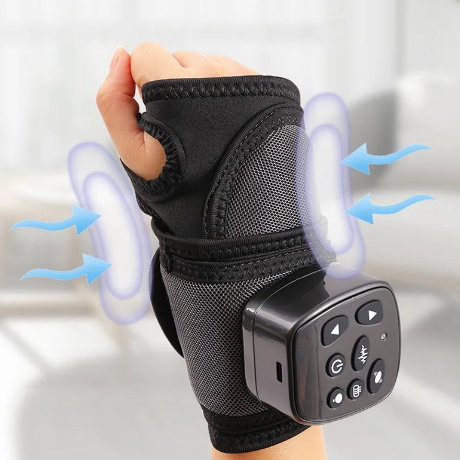 Large Wireless Wrist Massager with Hot Compress, Cotton & ABS, 11W, Rechargeable, Pain Relief, Easy to Use
