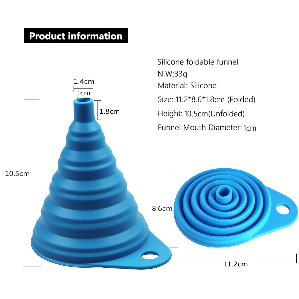 Home & Kitchen Fordable Funnel,Silicone Collapsible Style,BPA-free,Heat Resistant,for dishwasher