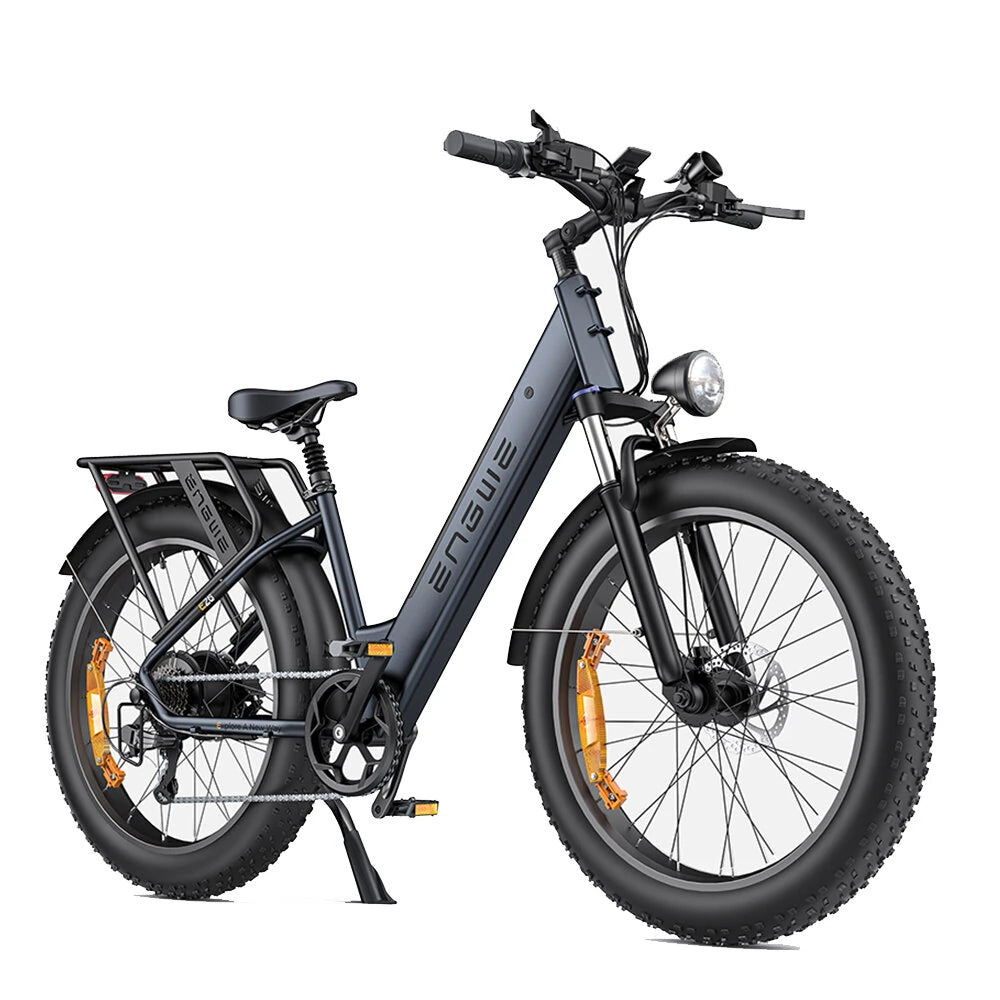 48V 16Ah Electric Bike, 250W Motor, 26*4.0 Inch Fat Tire, 120-140KM Long Range, All-Terrain Mountain E-Bike for Mountain & Snowfield Roads
