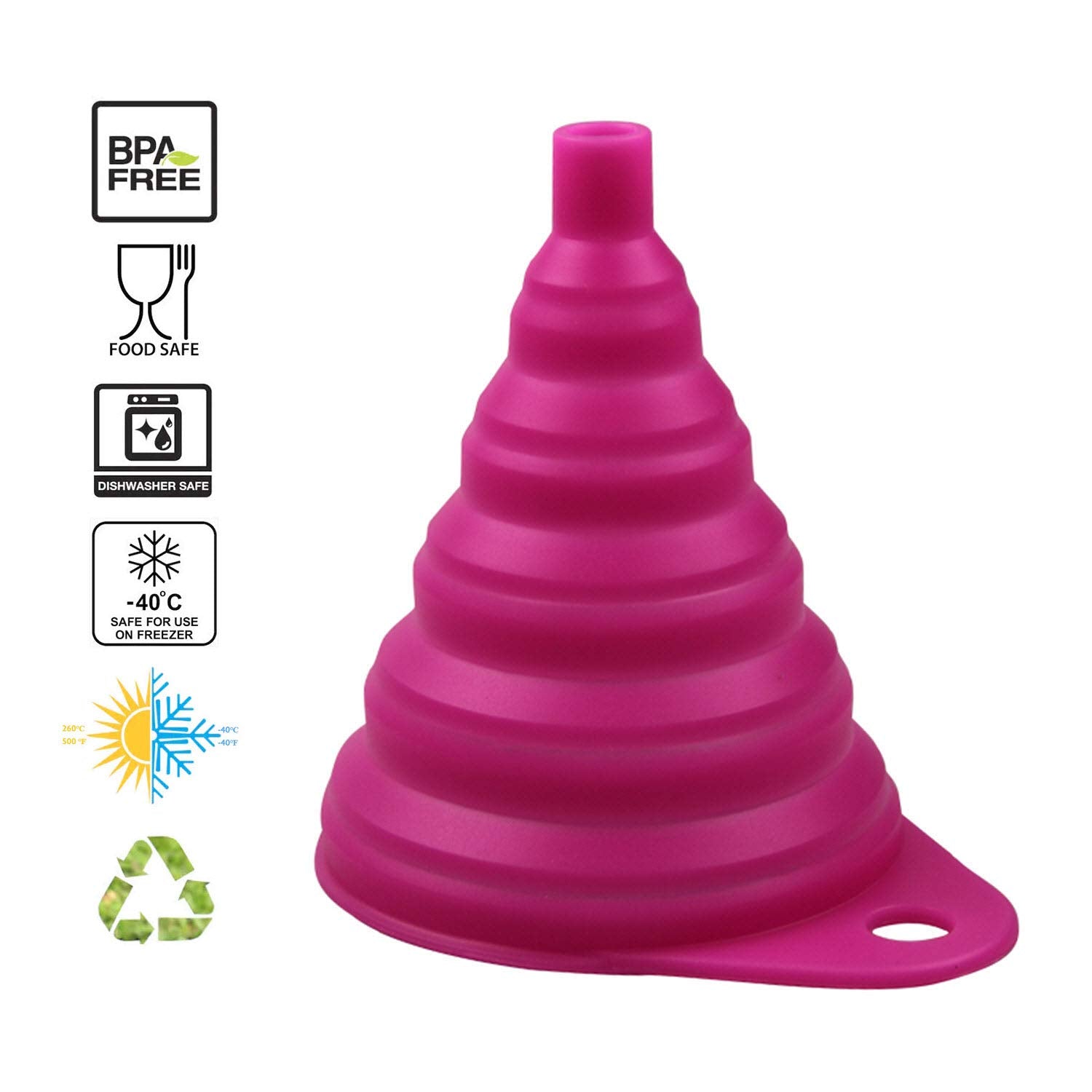 Home & Kitchen Fordable Funnel,Silicone Collapsible Style,BPA-free,Heat Resistant,for dishwasher