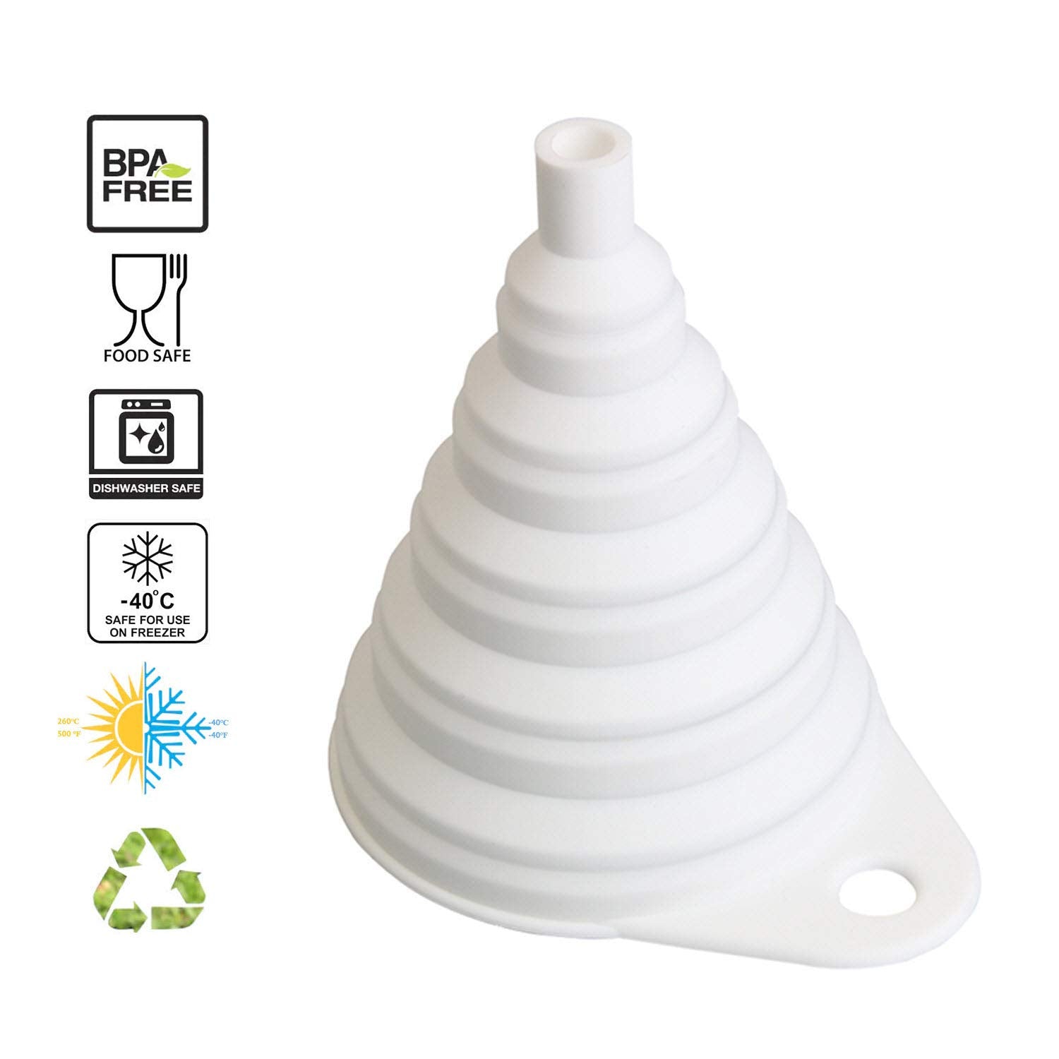 Home & Kitchen Fordable Funnel,Silicone Collapsible Style,BPA-free,Heat Resistant,for dishwasher